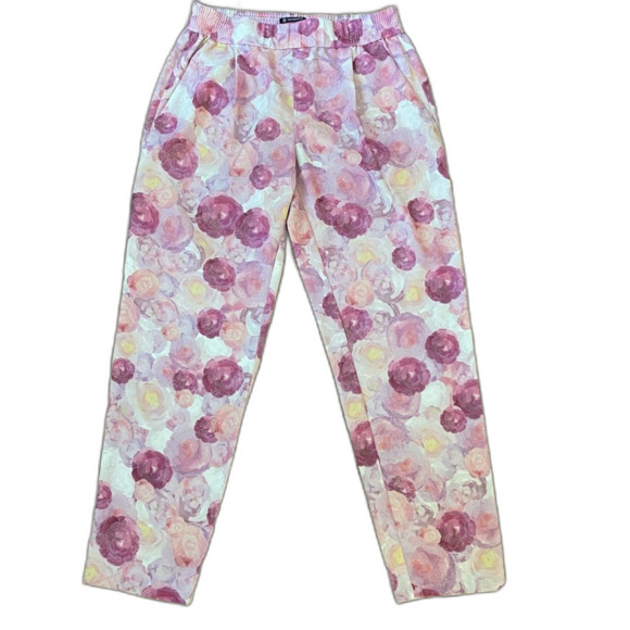 Victorinox Swiss Army Pink Floral Elastic Waistband Joggers Size Large - Picture 2 of 10